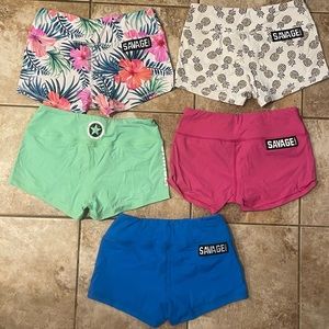 Lot of Five Savage Barbell Shorts